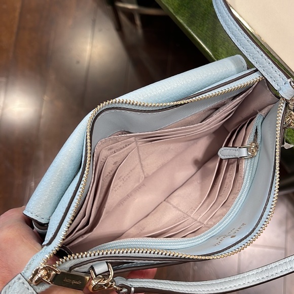 NWT Kate Spade Leila Small Crossbody K8284 
Leather Dewy Blue 
NWT - Picture 8 of 16